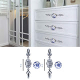 2pcs/set Ceramic Cabinet Handle Modern Simple Style Hand Painted Ceramic Cabinet Knobs1060D Rich Flower Blue and White Porcelain