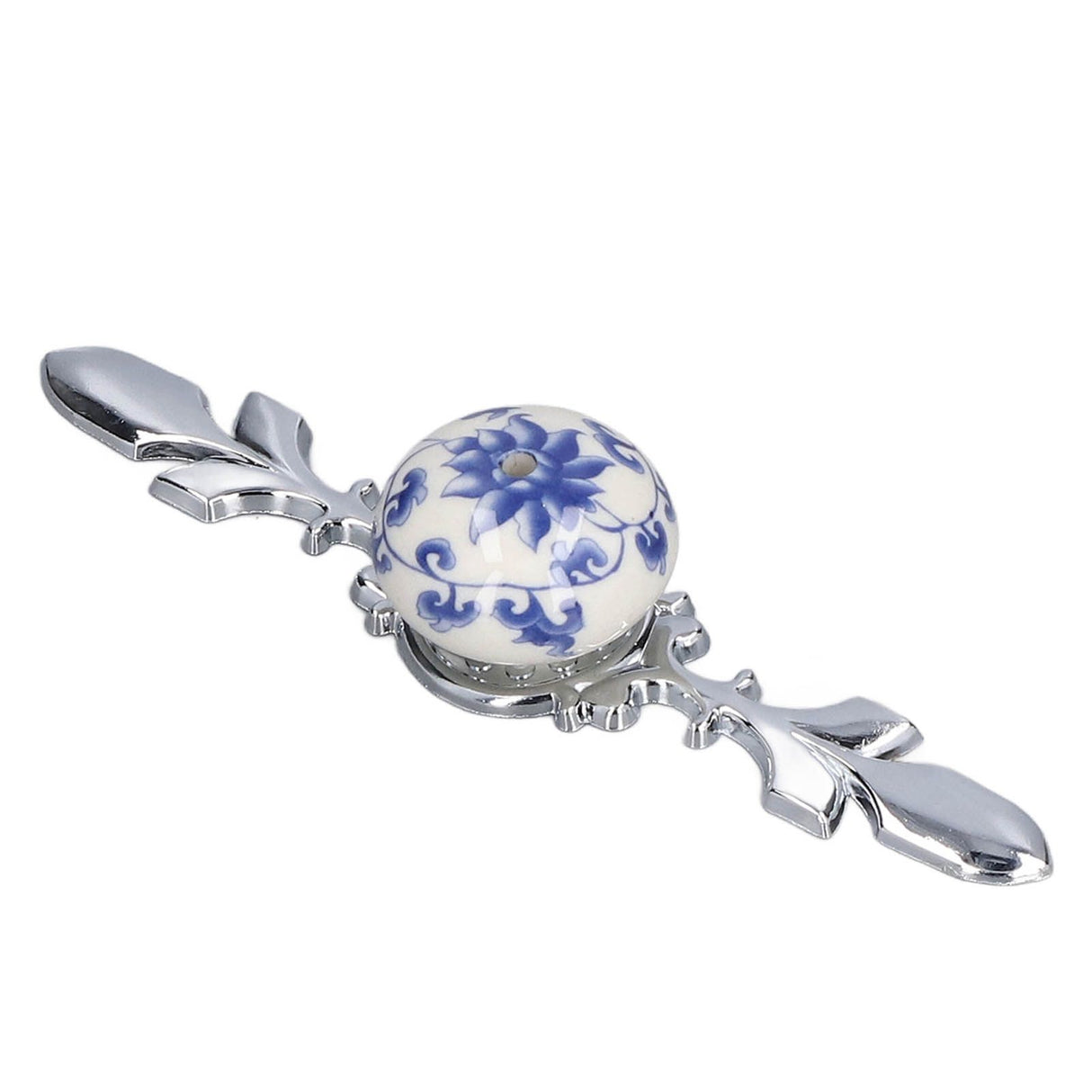 2pcs/set Ceramic Cabinet Handle Modern Simple Style Hand Painted Ceramic Cabinet Knobs1060D Rich Flower Blue and White Porcelain