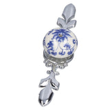 2pcs/set Ceramic Cabinet Handle Modern Simple Style Hand Painted Ceramic Cabinet Knobs1060D Rich Flower Blue and White Porcelain - Extra Image