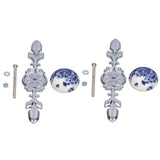 2pcs/set Ceramic Cabinet Handle Modern Simple Style Hand Painted Ceramic Cabinet Knobs1060D Peony Blue and White Porcelain