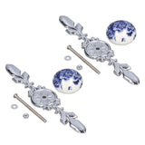 2pcs/set Ceramic Cabinet Handle Modern Simple Style Hand Painted Ceramic Cabinet Knobs1060D Peony Blue and White Porcelain - Side View