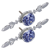 2pcs/set Ceramic Cabinet Handle Modern Simple Style Hand Painted Ceramic Cabinet Knobs1060D Peony Blue and White Porcelain