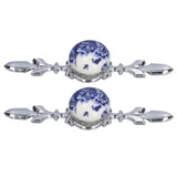 2pcs/set Ceramic Cabinet Handle Modern Simple Style Hand Painted Ceramic Cabinet Knobs1060D Peony Blue and White Porcelain