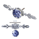 2pcs/set Ceramic Cabinet Handle Modern Simple Style Hand Painted Ceramic Cabinet Knobs1060D Peony Blue and White Porcelain - Extra Image
