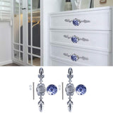 2pcs/set Ceramic Cabinet Handle Modern Simple Style Hand Painted Ceramic Cabinet Knobs1060D Peony Blue and White Porcelain - Extra Image