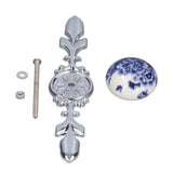 2pcs/set Ceramic Cabinet Handle Modern Simple Style Hand Painted Ceramic Cabinet Knobs1060D Peony Blue and White Porcelain - Extra Image
