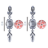 2pcs/set Ceramic Cabinet Handle Modern Simple Style Hand Painted Ceramic Cabinet Knobs1060D Red Flower Blue and White Porcelain