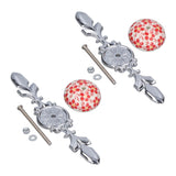 2pcs/set Ceramic Cabinet Handle Modern Simple Style Hand Painted Ceramic Cabinet Knobs1060D Red Flower Blue and White Porcelain - Side View