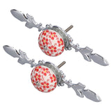 2pcs/set Ceramic Cabinet Handle Modern Simple Style Hand Painted Ceramic Cabinet Knobs1060D Red Flower Blue and White Porcelain - 45-Degree Angle
