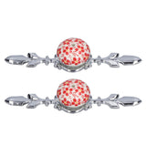 2pcs/set Ceramic Cabinet Handle Modern Simple Style Hand Painted Ceramic Cabinet Knobs1060D Red Flower Blue and White Porcelain - Rear View