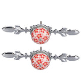 2pcs/set Ceramic Cabinet Handle Modern Simple Style Hand Painted Ceramic Cabinet Knobs1060D Red Flower Blue and White Porcelain - Low Angle