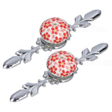 2pcs/set Ceramic Cabinet Handle Modern Simple Style Hand Painted Ceramic Cabinet Knobs1060D Red Flower Blue and White Porcelain - Extra Image