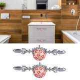2pcs/set Ceramic Cabinet Handle Modern Simple Style Hand Painted Ceramic Cabinet Knobs1060D Red Flower Blue and White Porcelain - Extra Image