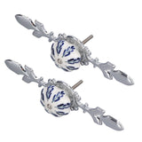 2pcs/set Ceramic Cabinet Handle Modern Simple Style Hand Painted Ceramic Cabinet Knobs1061D Pachira Macrocarpa Blue and White Porcelain - 45-Degree Angle