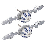 2pcs/set Ceramic Cabinet Handle Modern Simple Style Hand Painted Ceramic Cabinet Knobs1061D Pachira Macrocarpa Blue and White Porcelain
