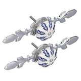 2pcs/set Ceramic Cabinet Handle Modern Simple Style Hand Painted Ceramic Cabinet Knobs1061D Pachira Macrocarpa Blue and White Porcelain - Rear View