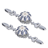 2pcs/set Ceramic Cabinet Handle Modern Simple Style Hand Painted Ceramic Cabinet Knobs1061D Pachira Macrocarpa Blue and White Porcelain - Close-Up Angle