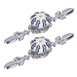2pcs/set Ceramic Cabinet Handle Modern Simple Style Hand Painted Ceramic Cabinet Knobs1061D Pachira Macrocarpa Blue and White Porcelain - Low Angle
