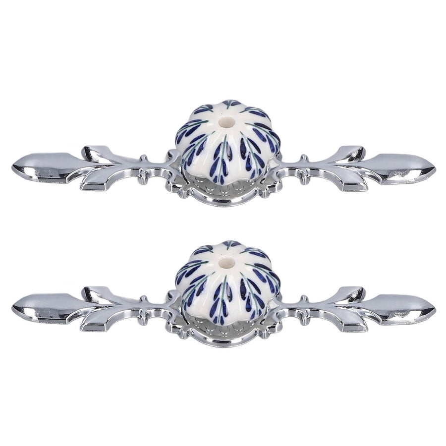 2pcs/set Ceramic Cabinet Handle Modern Simple Style Hand Painted Ceramic Cabinet Knobs1061D Pachira Macrocarpa Blue and White Porcelain