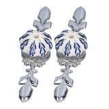 2pcs/set Ceramic Cabinet Handle Modern Simple Style Hand Painted Ceramic Cabinet Knobs1061D Pachira Macrocarpa Blue and White Porcelain
