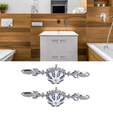 2pcs/set Ceramic Cabinet Handle Modern Simple Style Hand Painted Ceramic Cabinet Knobs1061D Pachira Macrocarpa Blue and White Porcelain - Extra Image