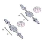 2pcs/set Ceramic Cabinet Handle Modern Simple Style Hand Painted Ceramic Cabinet Knobs1061D Flower Pattern - Side View