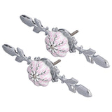2pcs/set Ceramic Cabinet Handle Modern Simple Style Hand Painted Ceramic Cabinet Knobs1061D Flower Pattern