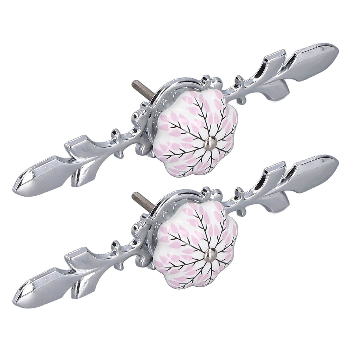 2pcs/set Ceramic Cabinet Handle Modern Simple Style Hand Painted Ceramic Cabinet Knobs1061D Flower Pattern