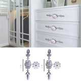 2pcs/set Ceramic Cabinet Handle Modern Simple Style Hand Painted Ceramic Cabinet Knobs1061D Flower Pattern