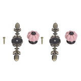 2pcs/set Hand Painted Pumpkin Drawer Knobs Chinese Pastoral Style Ceramic Cabinet HandlePink - Front View