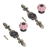 2pcs/set Hand Painted Pumpkin Drawer Knobs Chinese Pastoral Style Ceramic Cabinet HandlePink