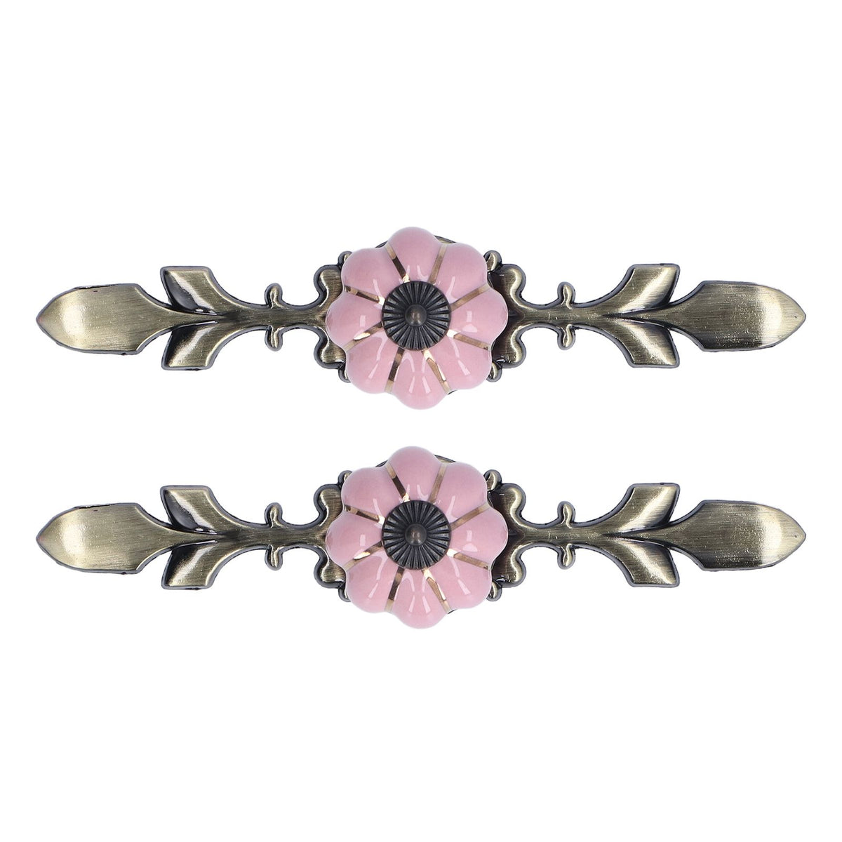2pcs/set Hand Painted Pumpkin Drawer Knobs Chinese Pastoral Style Ceramic Cabinet HandlePink