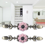 2pcs/set Hand Painted Pumpkin Drawer Knobs Chinese Pastoral Style Ceramic Cabinet HandlePink