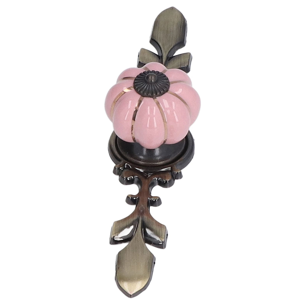 2pcs/set Hand Painted Pumpkin Drawer Knobs Chinese Pastoral Style Ceramic Cabinet HandlePink