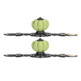 2pcs/set Hand Painted Pumpkin Drawer Knobs Chinese Pastoral Style Ceramic Cabinet HandleGreen
