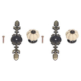 2pcs/set Hand Painted Pumpkin Drawer Knobs Chinese Pastoral Style Ceramic Cabinet HandleWhite
