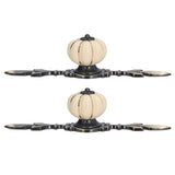 2pcs/set Hand Painted Pumpkin Drawer Knobs Chinese Pastoral Style Ceramic Cabinet HandleWhite - Low Angle