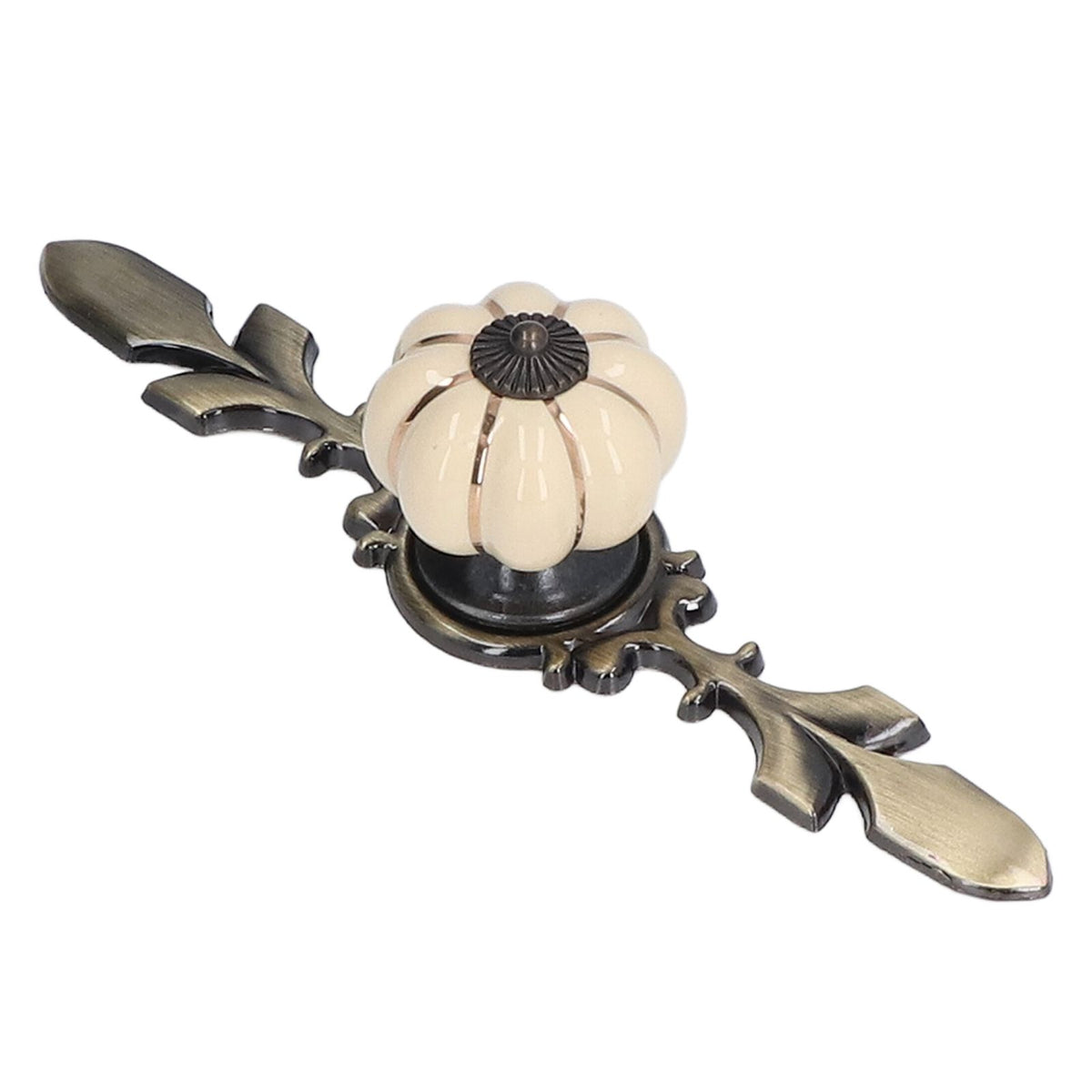 2pcs/set Hand Painted Pumpkin Drawer Knobs Chinese Pastoral Style Ceramic Cabinet HandleWhite