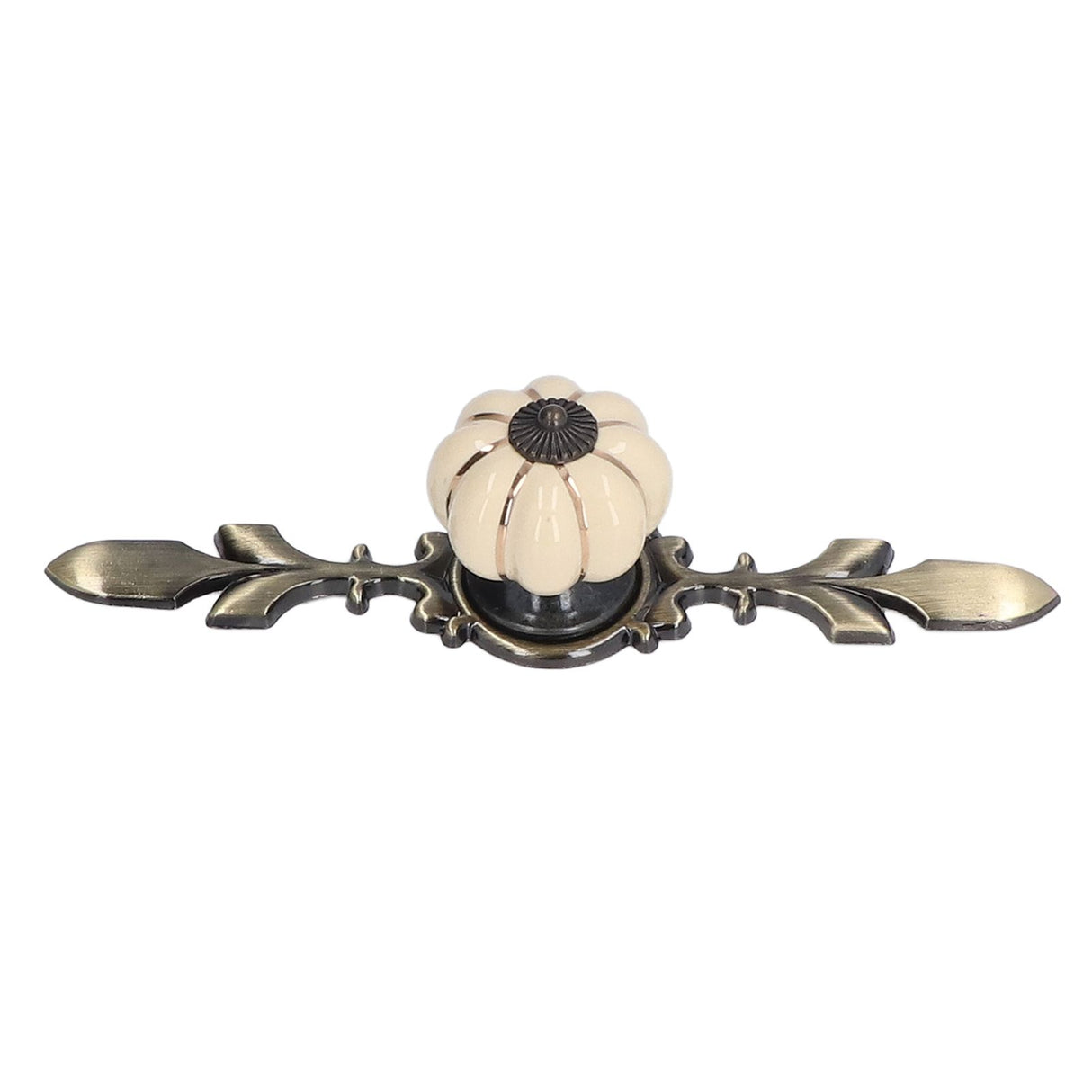 2pcs/set Hand Painted Pumpkin Drawer Knobs Chinese Pastoral Style Ceramic Cabinet HandleWhite
