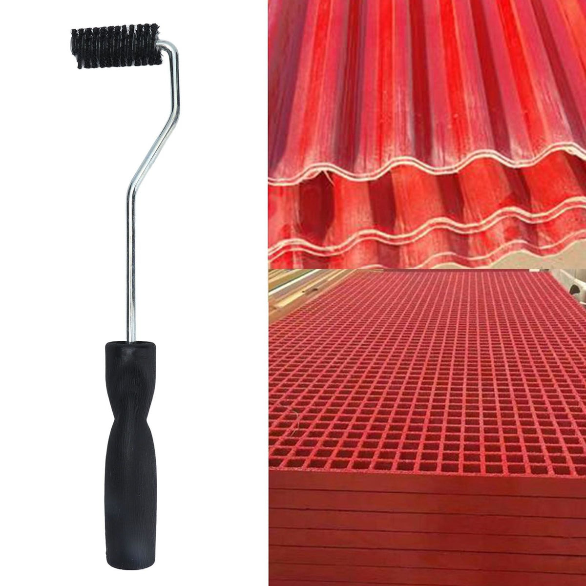 Fiberglass Laminating Roller 22x50mm Bristle Bubble Roller Aluminum Alloy Acetone Washable for Resin Laminating
