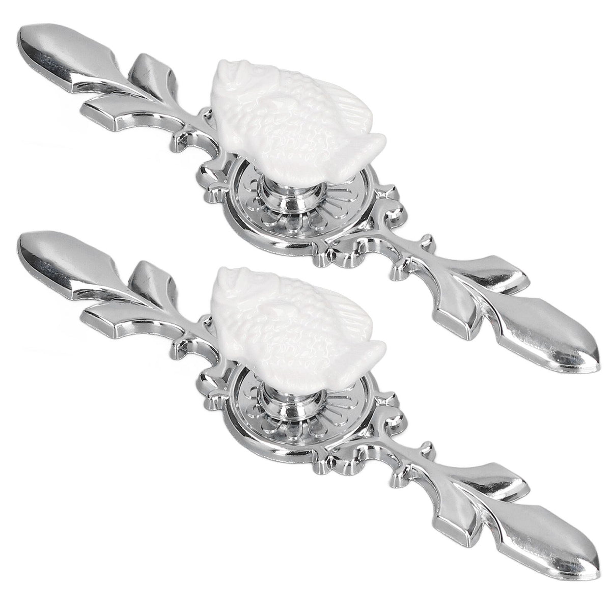 2 Set Drawer Knobs Pull Handles Ceramics Cabinet Cupboard Door Decorative Knobs with Plate for Kitchen Bathroom Office1088D Madarine