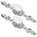 2 Set Drawer Knobs Pull Handles Ceramics Cabinet Cupboard Door Decorative Knobs with Plate for Kitchen Bathroom Office1088D Madarine