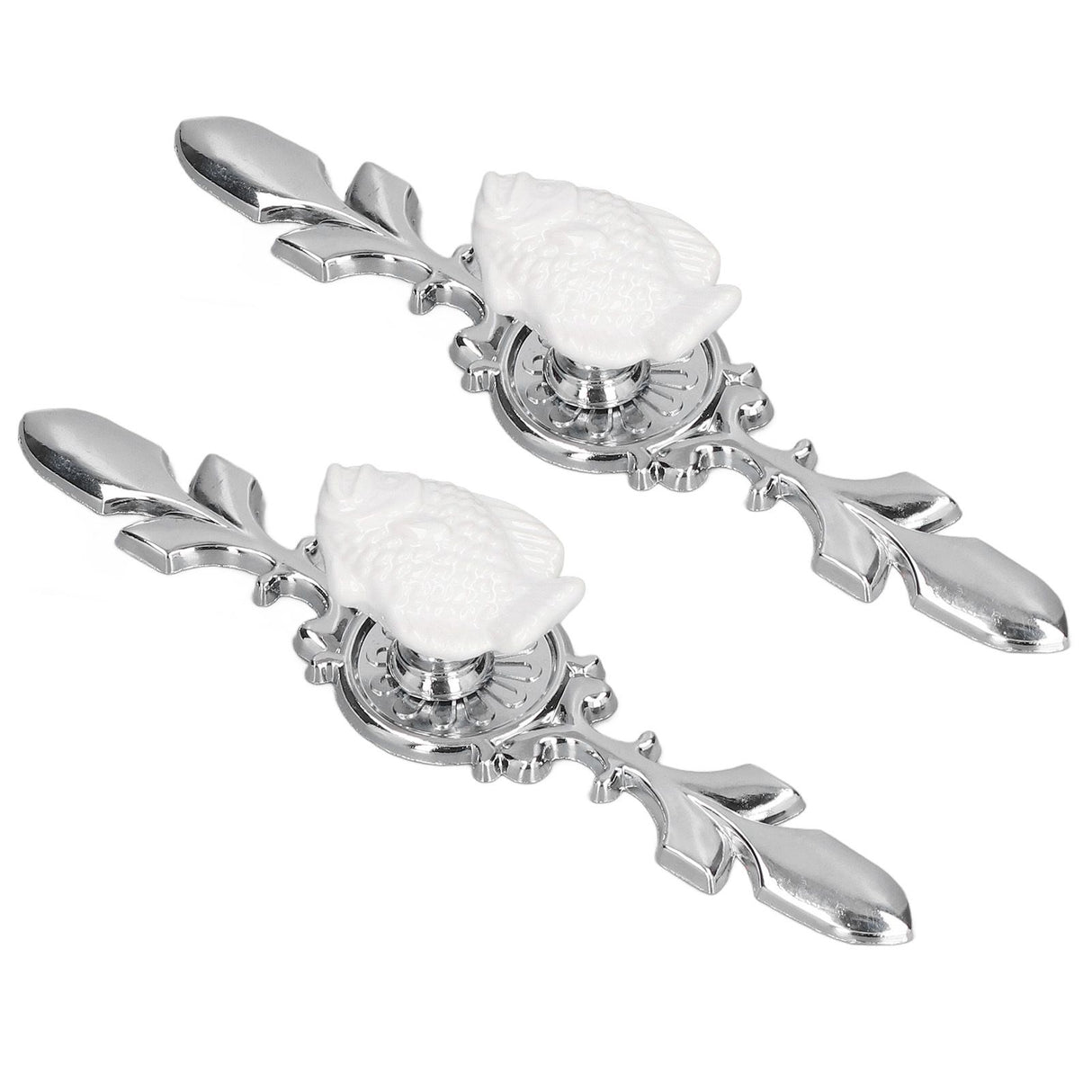 2 Set Drawer Knobs Pull Handles Ceramics Cabinet Cupboard Door Decorative Knobs with Plate for Kitchen Bathroom Office1088D Madarine