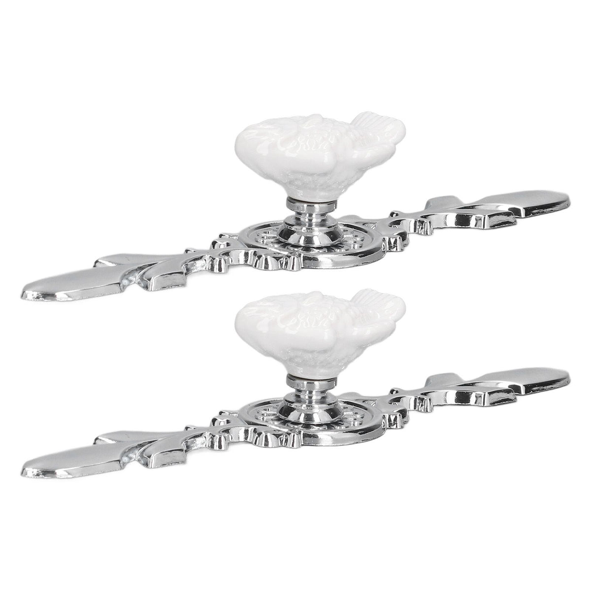 2 Set Drawer Knobs Pull Handles Ceramics Cabinet Cupboard Door Decorative Knobs with Plate for Kitchen Bathroom Office1088D Madarine