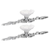 2 Set Drawer Knobs Pull Handles Ceramics Cabinet Cupboard Door Decorative Knobs with Plate for Kitchen Bathroom Office1088D Madarine
