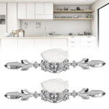 2 Set Drawer Knobs Pull Handles Ceramics Cabinet Cupboard Door Decorative Knobs with Plate for Kitchen Bathroom Office1088D Madarine