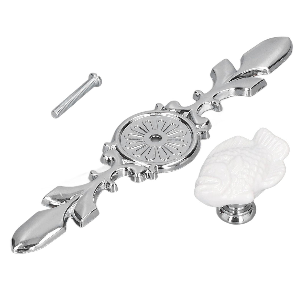 2 Set Drawer Knobs Pull Handles Ceramics Cabinet Cupboard Door Decorative Knobs with Plate for Kitchen Bathroom Office1088D Madarine