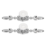 2 Set Drawer Knobs Pull Handles Ceramics Cabinet Cupboard Door Decorative Knobs with Plate for Kitchen Bathroom Office1088D Sunflower - Side View