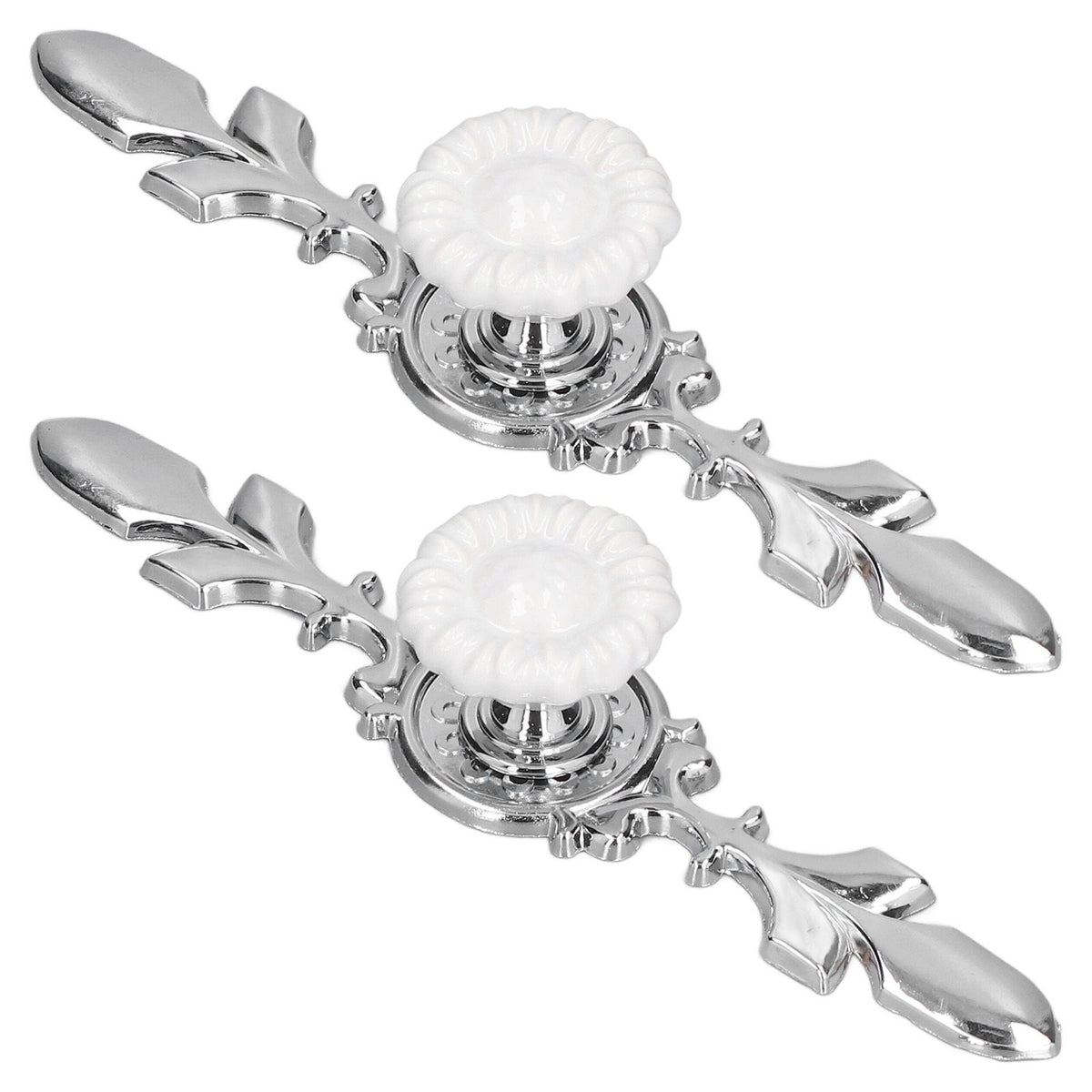 2 Set Drawer Knobs Pull Handles Ceramics Cabinet Cupboard Door Decorative Knobs with Plate for Kitchen Bathroom Office1088D Sunflower
