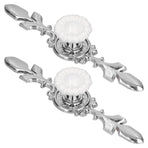 2 Set Drawer Knobs Pull Handles Ceramics Cabinet Cupboard Door Decorative Knobs with Plate for Kitchen Bathroom Office1088D Sunflower